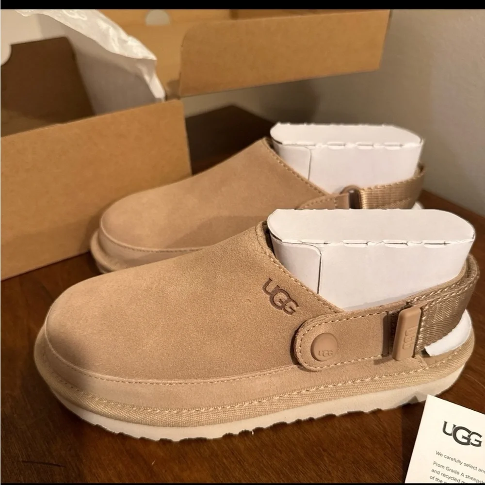 Brand new in box! UGG Kids Tan Slip-On Shoes